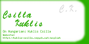 csilla kuklis business card